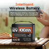 HumsiENK LiFePO4 12.8V 100Ah Grade A Battery 8000 Cycles Built-in Bluetooth & 100A BMS For Boat /RV /Camping/Portable/solar energy storage