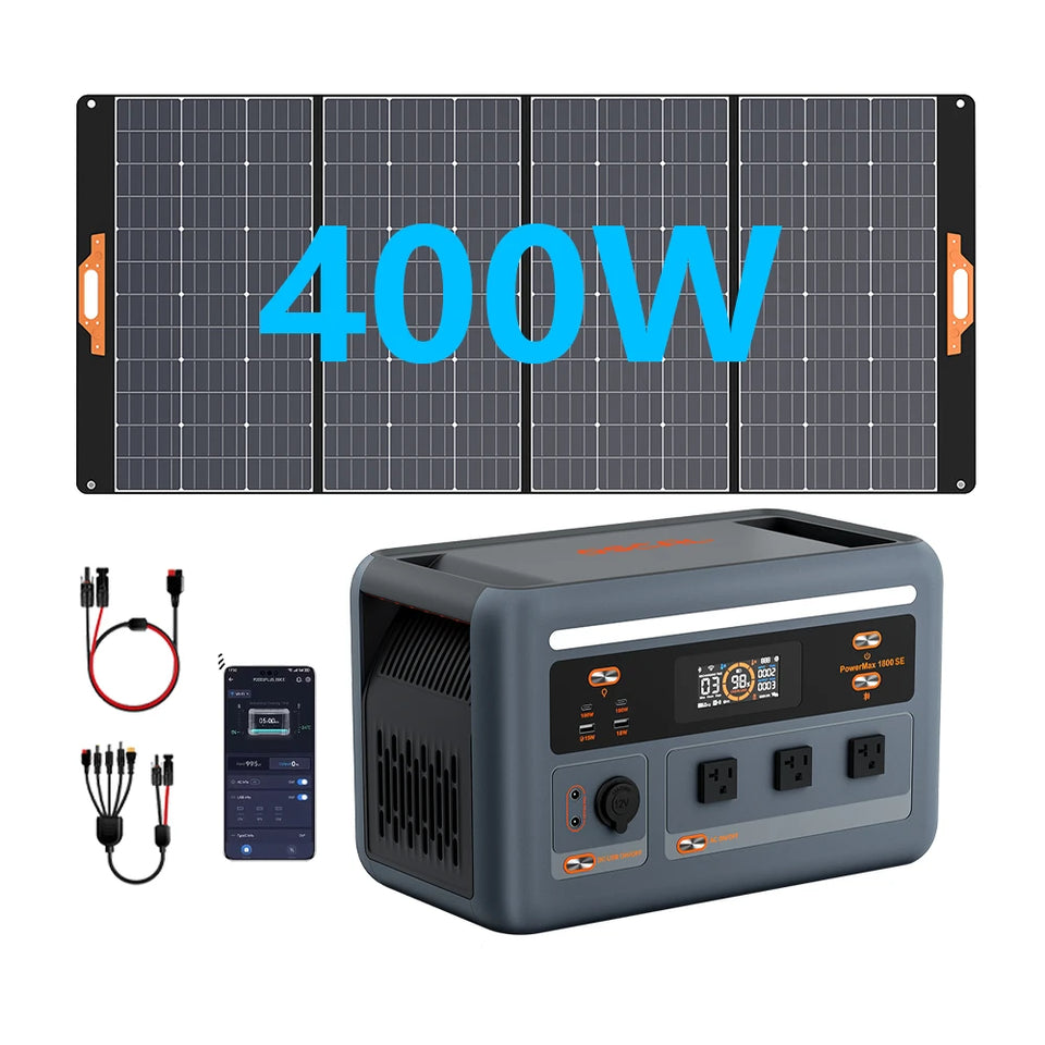 OSCAL PowerMax 1800se 1800W/120V Portable Power Station 1024Wh LiFePO4 Continuous 3600W Surge 1H Fast Charge UPS Solar Generator APP Control for Home Hurricane Camping RV