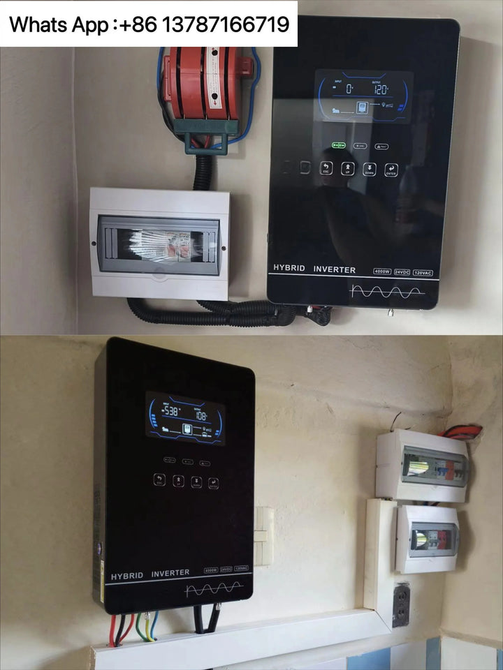 Sumry 4KW 110V 120V Hybrid Solar Inverter 24V 140A MPPT Charger Pure Sine Wave Home Inverter 6.25 Inch LCD Display