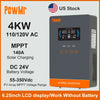 US Stock 4KW 120V Off Grid Solar Inversor DC 24V 140A MPPT Solar Charger Pure Sine Wave Home Inverters 6.25 Inch LCD Display