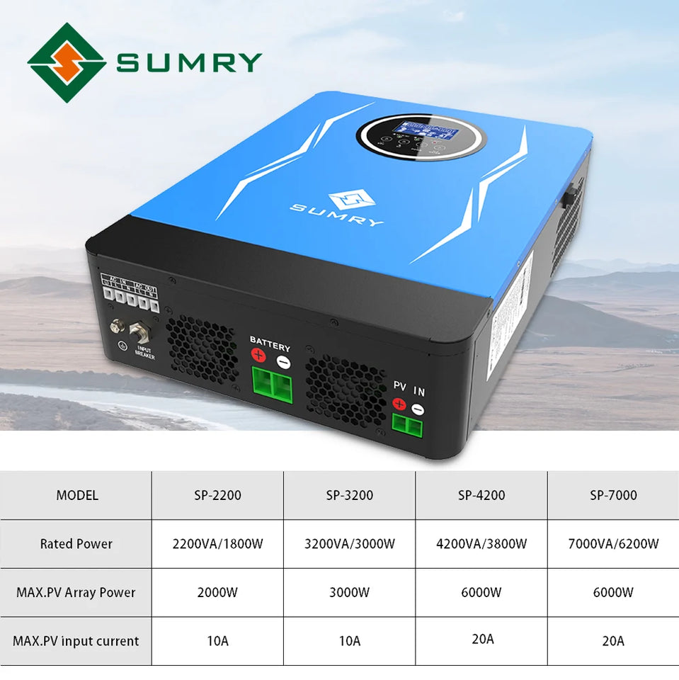 Sumry 3KW 3.8KW 6.2KW Solar Inverter 24/48V off Grid Pure Sine Wave MPPT Charge Controller