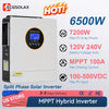 ECGSOLAX 6.5KW Hybrid Solar Inverter 48V 120V 240V With MPPT 100A Solar Charger Split Phase Pure Sine Wave Inverter Max PV 500V