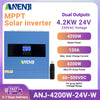 ANENJI 6.2KW 4.2KW 11KW Solar Inverter Hybrid 48V 24V Pure Sine Wave On/OffGrid MPPT 120A 160A PV 500VDC Solar Charge Controller