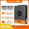 PowMr 12.5KW 8KW Split Phase Inverter 110V or 220V Hybrid Solar Inverter 48V Dual Output Off Grid Inverter with MPPT 200A 120A Solar Battery Charger Parallel Up to 6 Units