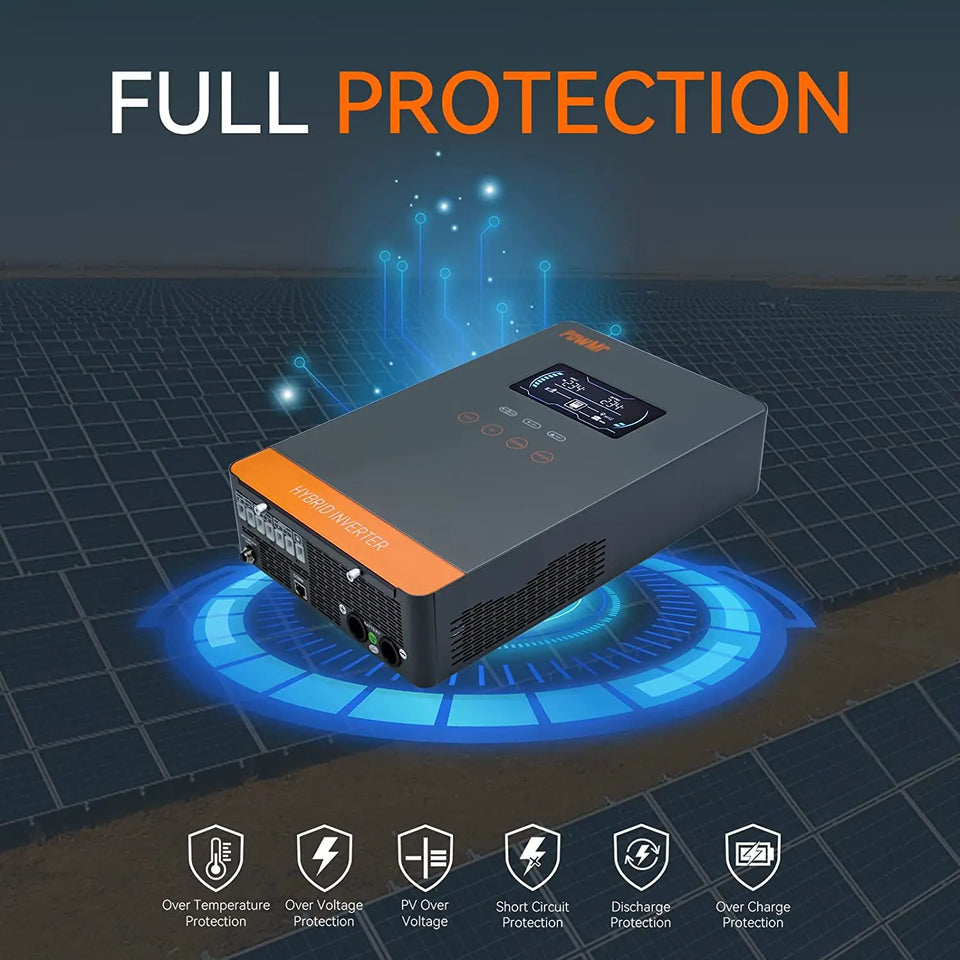 US Stock 4KW 120V Off Grid Solar Inversor DC 24V 140A MPPT Solar Charger Pure Sine Wave Home Inverters 6.25 Inch LCD Display