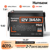 Humsienk 12V 314Ah LiFePO4 Battery, Size MINI, Capacity 4019Wh, Built-in 200A BMS, 15000+ Deep Cycle, For Fishing, Portable Power Station, Golf Cart, Boat, Marine, Off-Grid, Solar, 5-Year Warranty